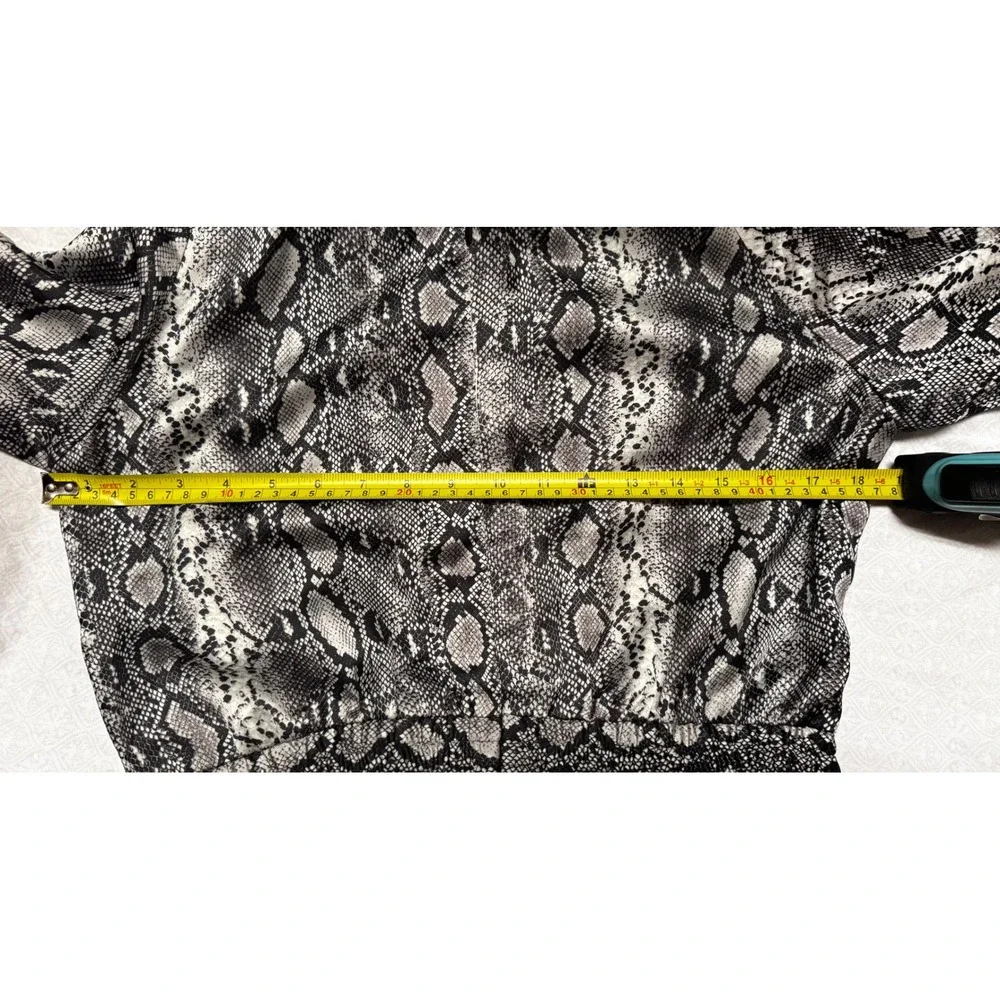 MICHAEL KORS Snake Print Chain Neck Cutout‎ Long Sleeve Mini Dress M